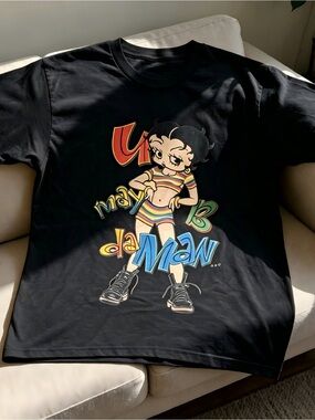 Betty Boop graphic black Women Men T-shirt unisex